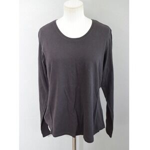 KUHL Bravada Long Sleeve Top Large Black Organic Cotton Scoop Neck 8450 Women